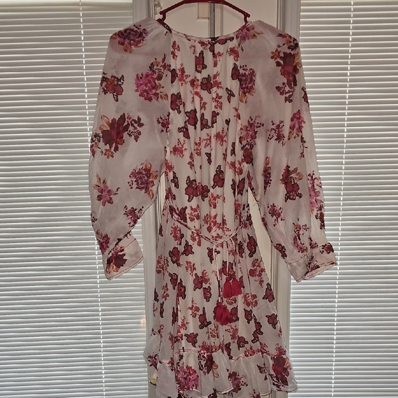 Free People Cream and Burgundy Floral Dress - Picture 8 of 8